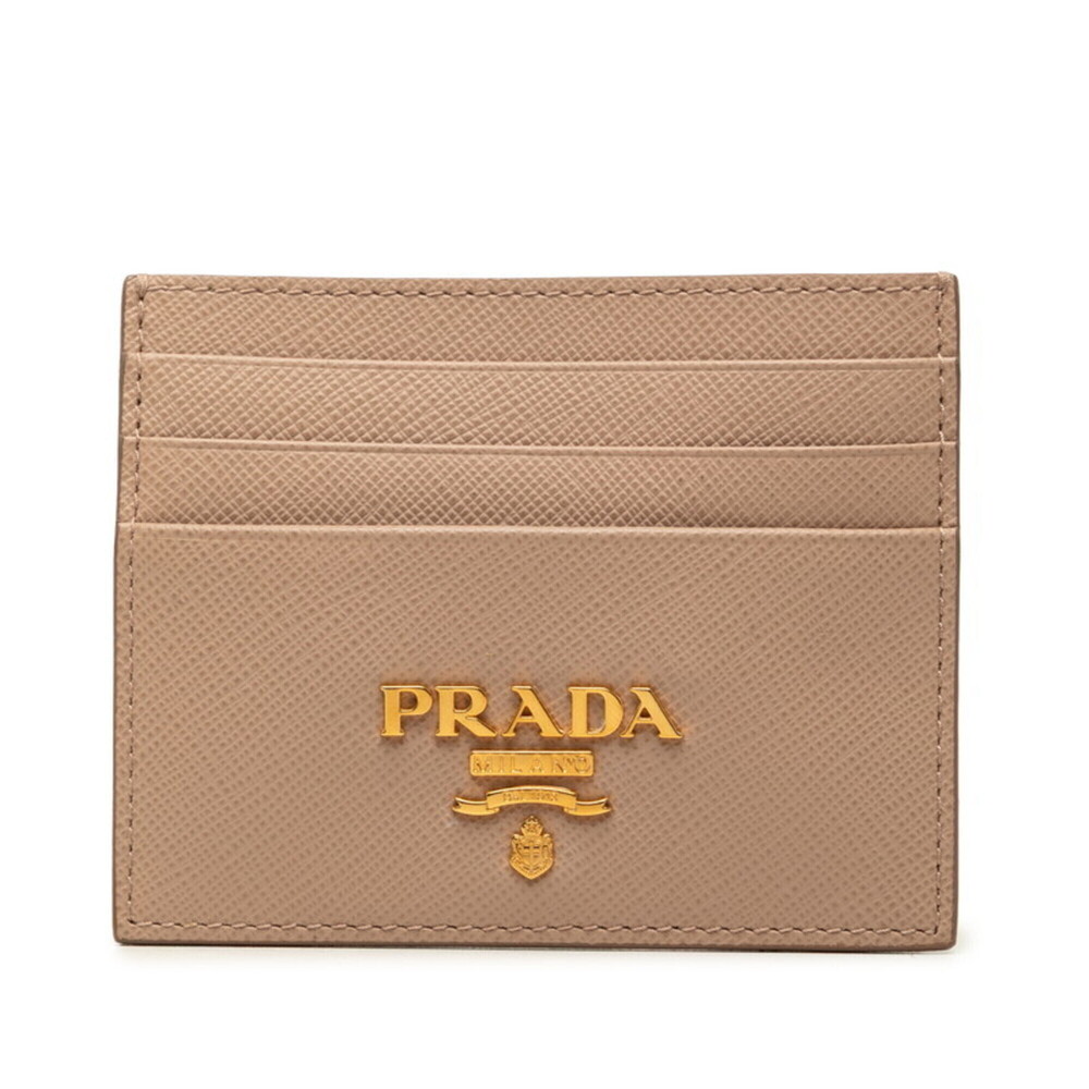Prada business card holder/card case, 1MC025, pink beige, Saffiano leather, w...